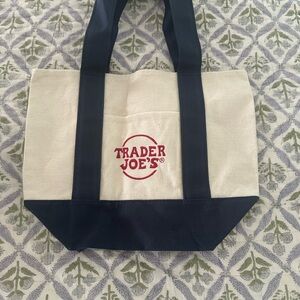 Trader Joe's Cream and Black Tote Bag